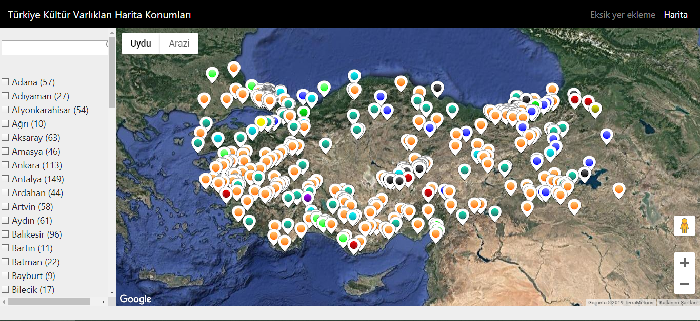 TÜRKİYE KÜLTÜR ENVANTERİ HARİTASI