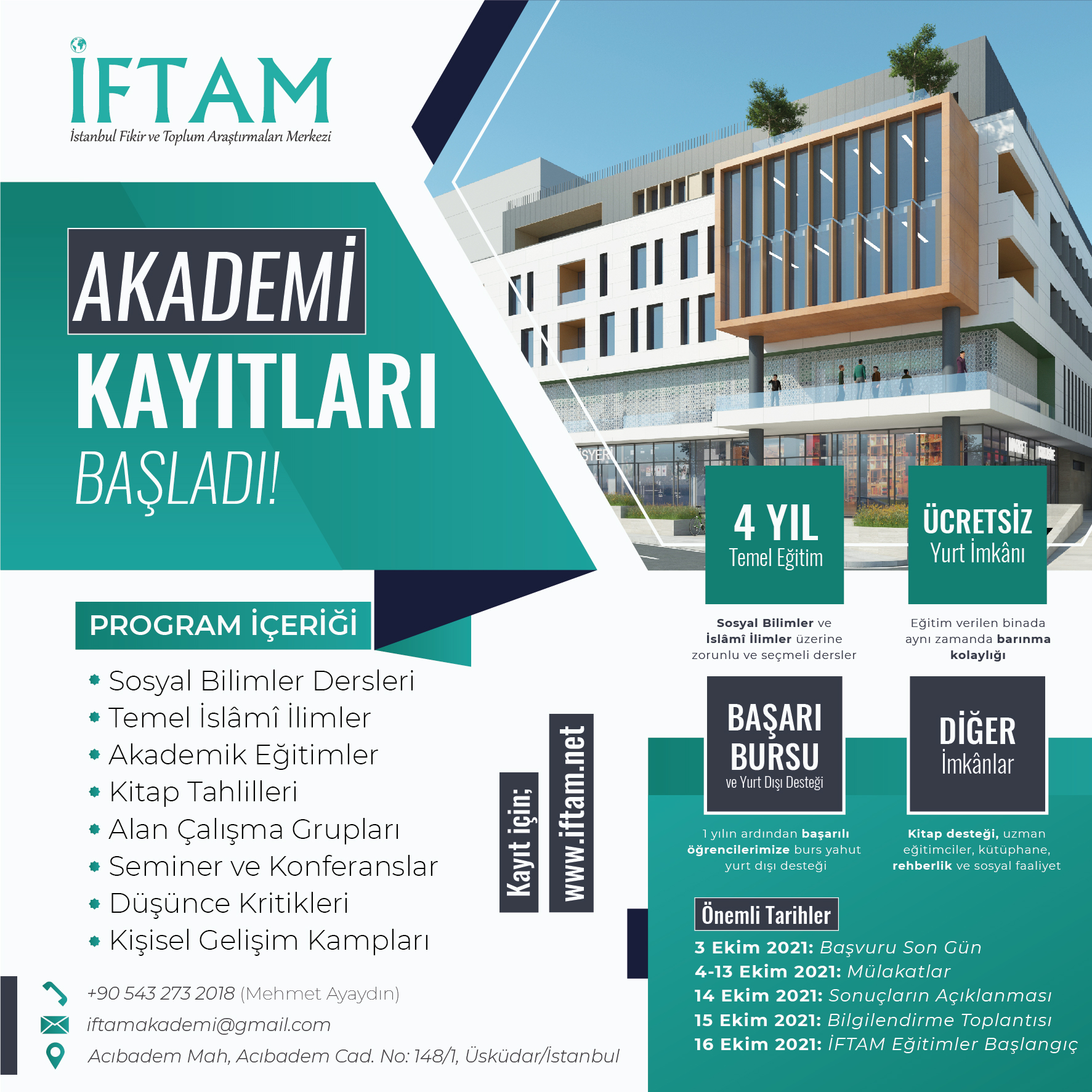 İFTAM AKADEMİ KAYITLARI BAŞLADI!