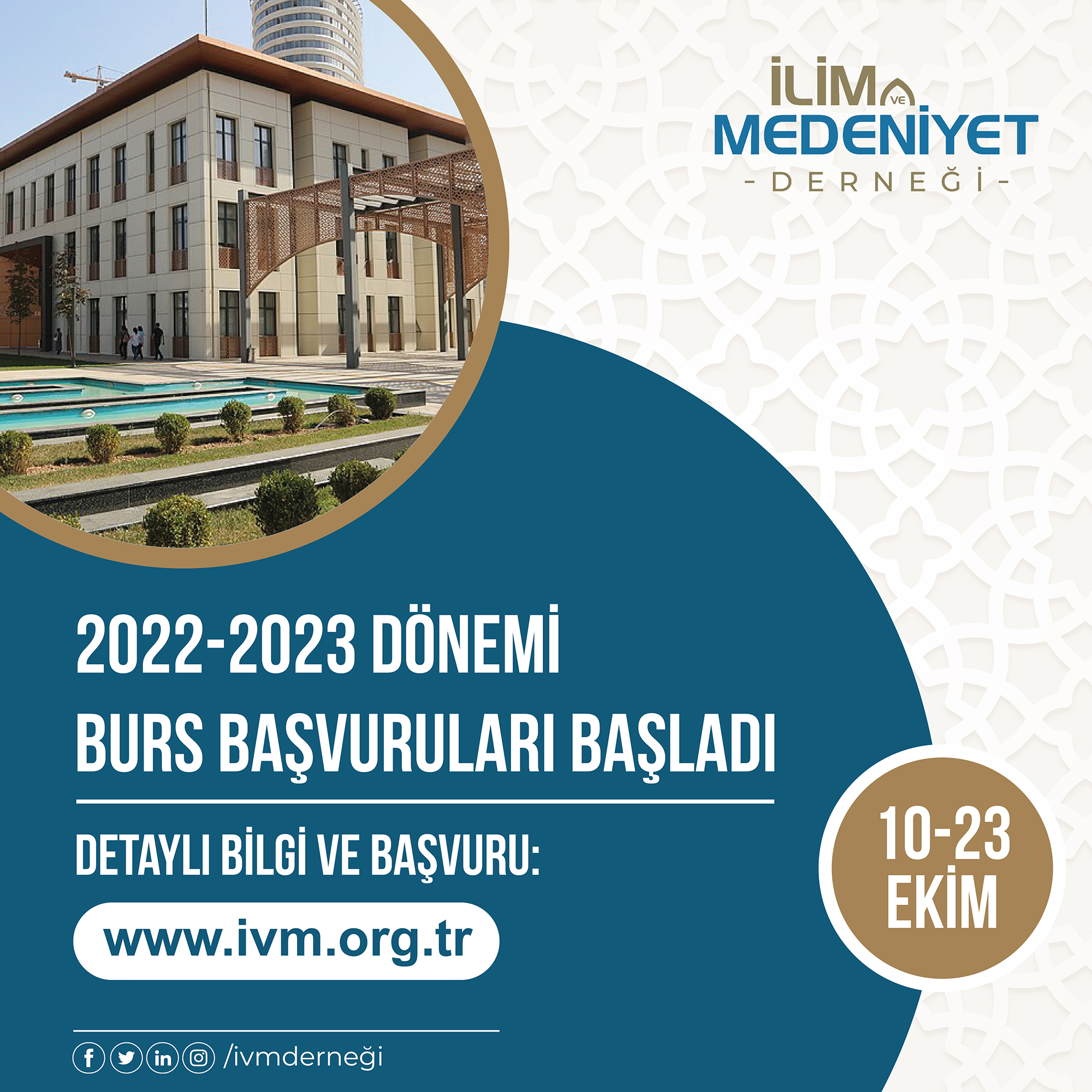 İLİM VE MEDENİYET DERNEĞİ 2022-2023 ÖĞRENİM YILI BURS BAŞVURULARI BAŞLADI